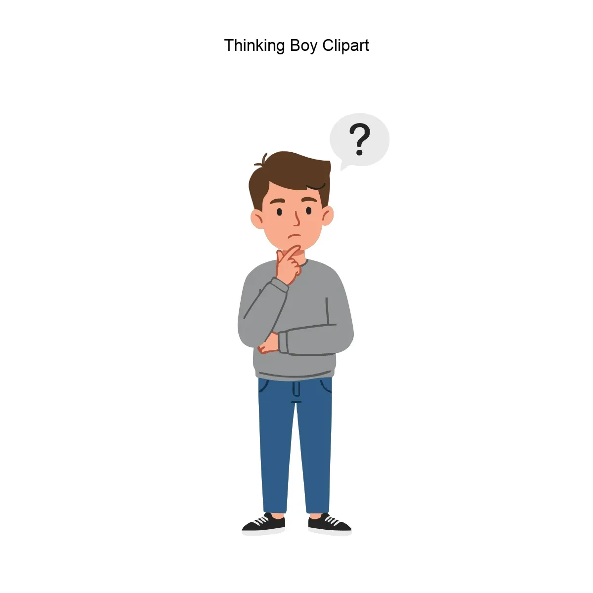 Free Thinking Boy Clipart Template to Edit Online