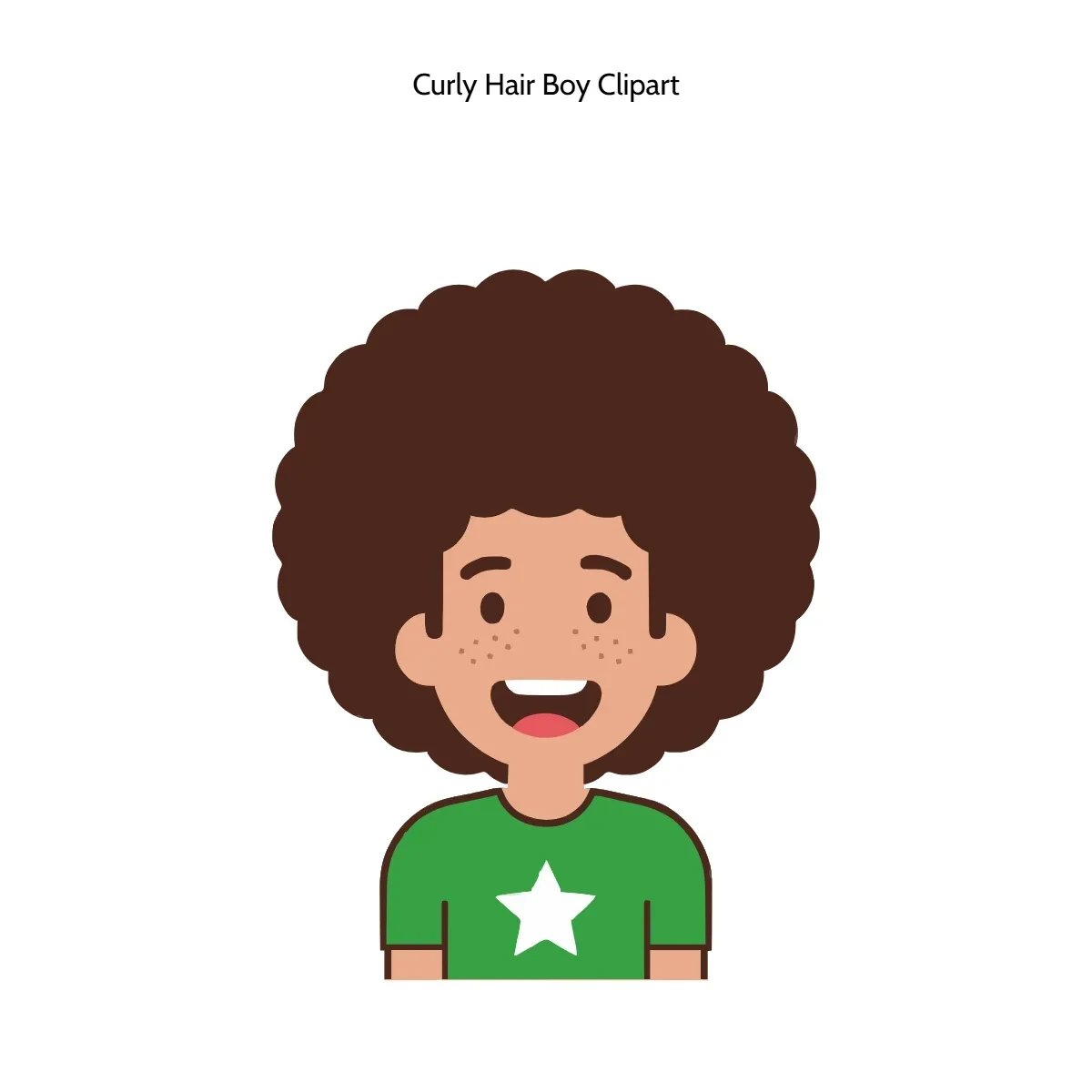 Free Curly Hair Boy Clipart Template to Edit Online
