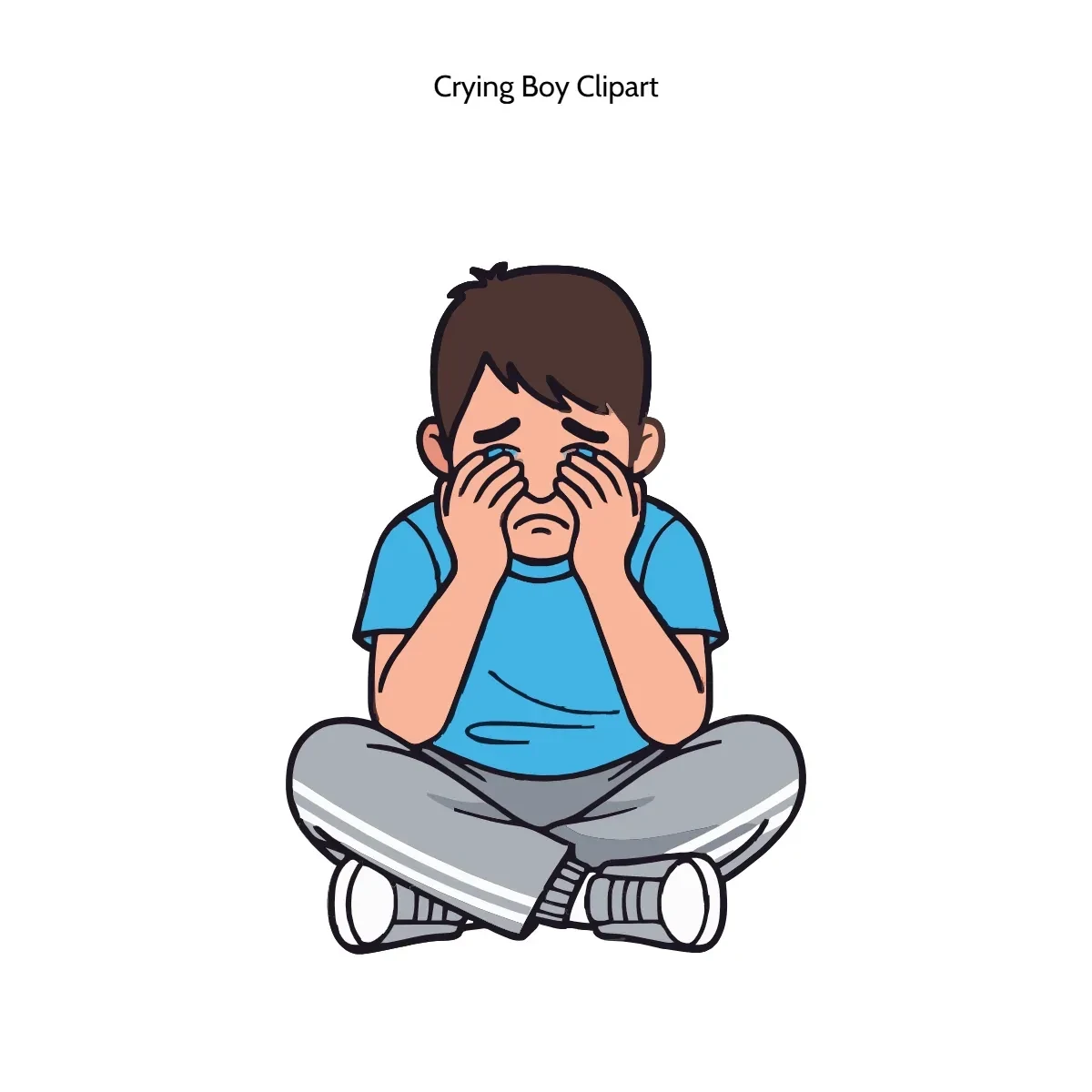 Free Crying Boy Clipart Template to Edit Online