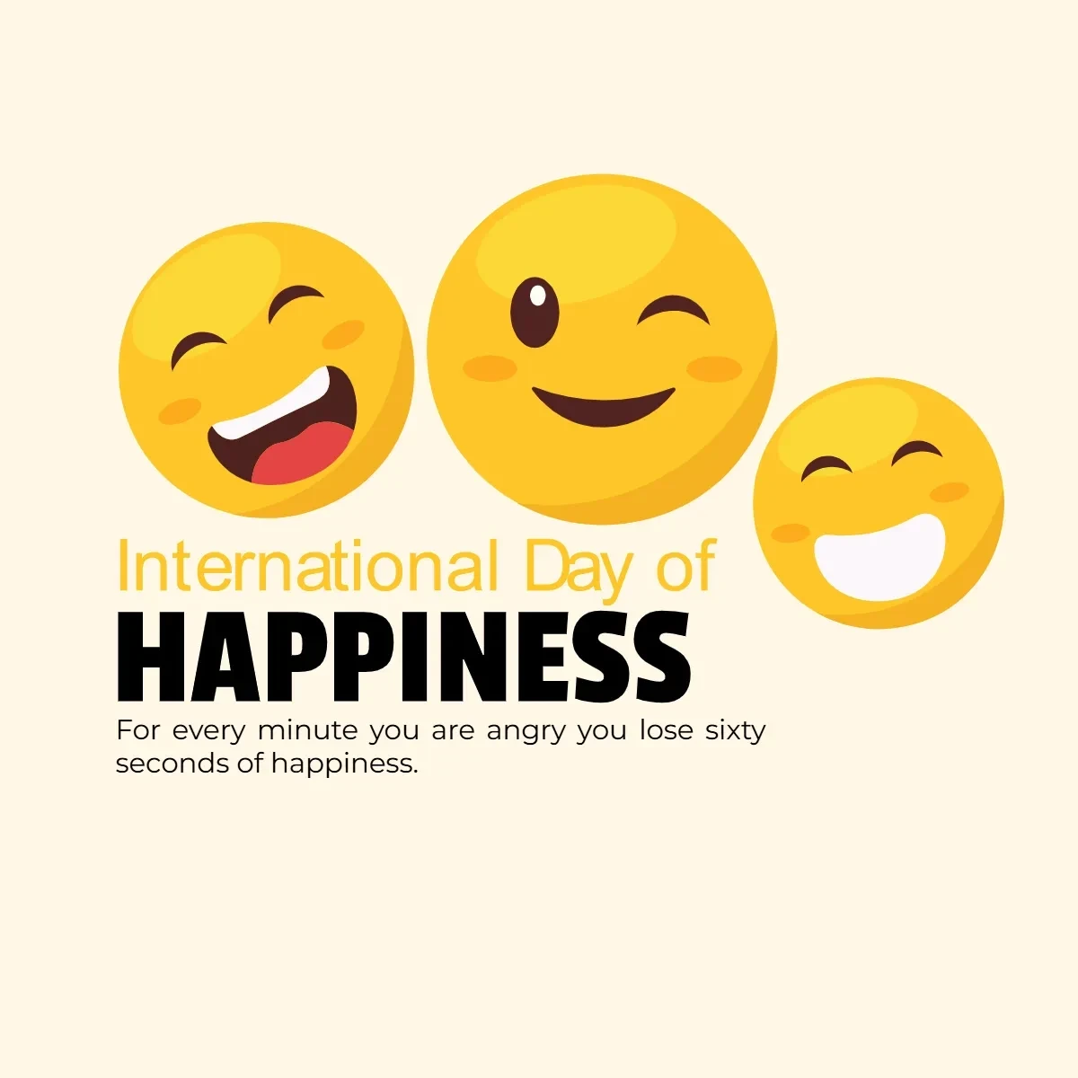 Free International Day of Happiness Smile Clip Art Template to Edit Online