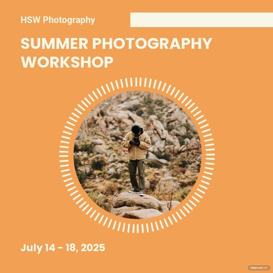 Free Photography Workshop Linkedin Post Template