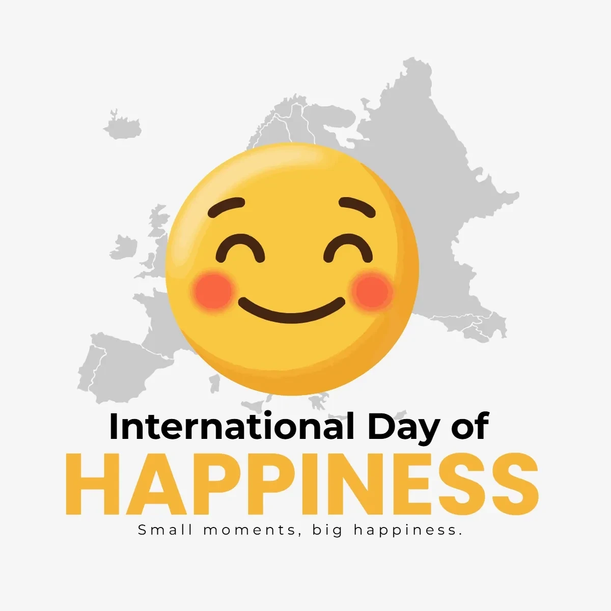 Free International Day of Happiness Simple Clip Art Template to Edit Online