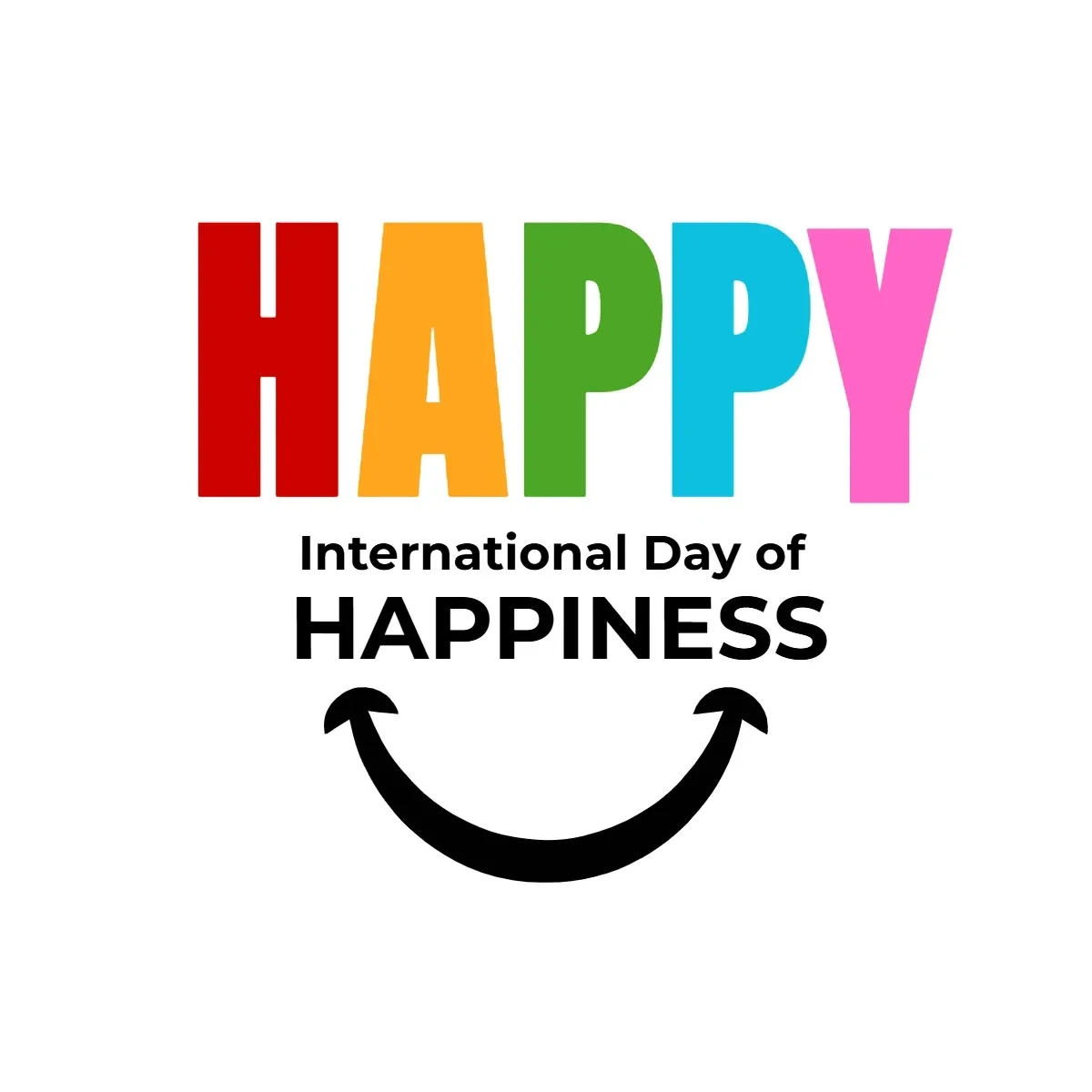 Free International Day of Happiness Letter Clip Art Template to Edit Online