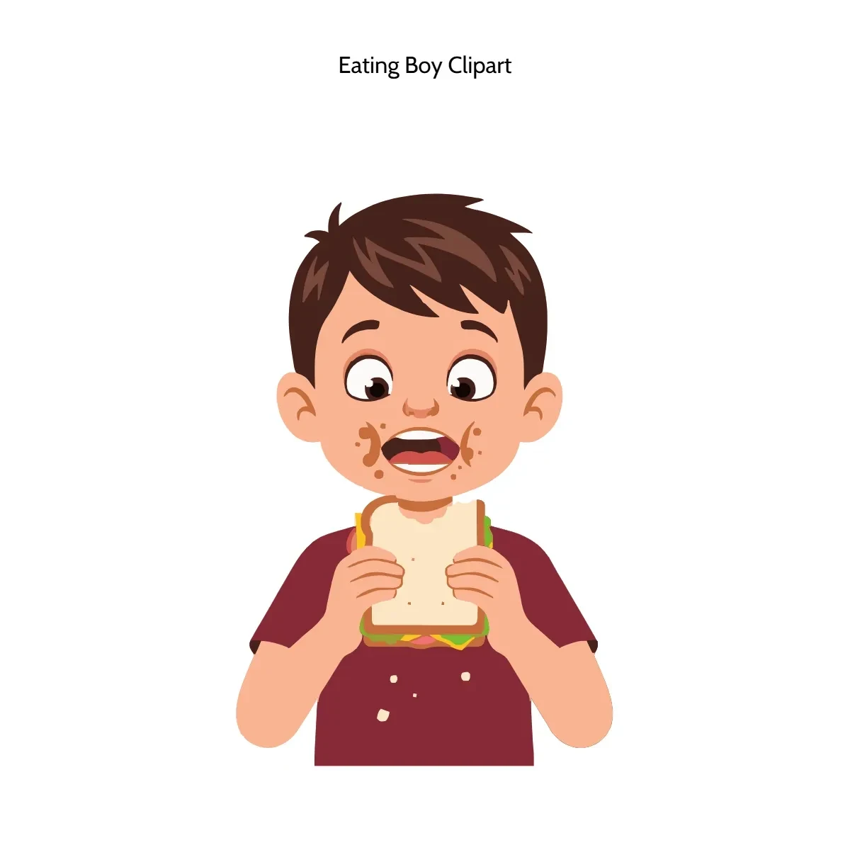 Free Eating Boy Clipart Template to Edit Online