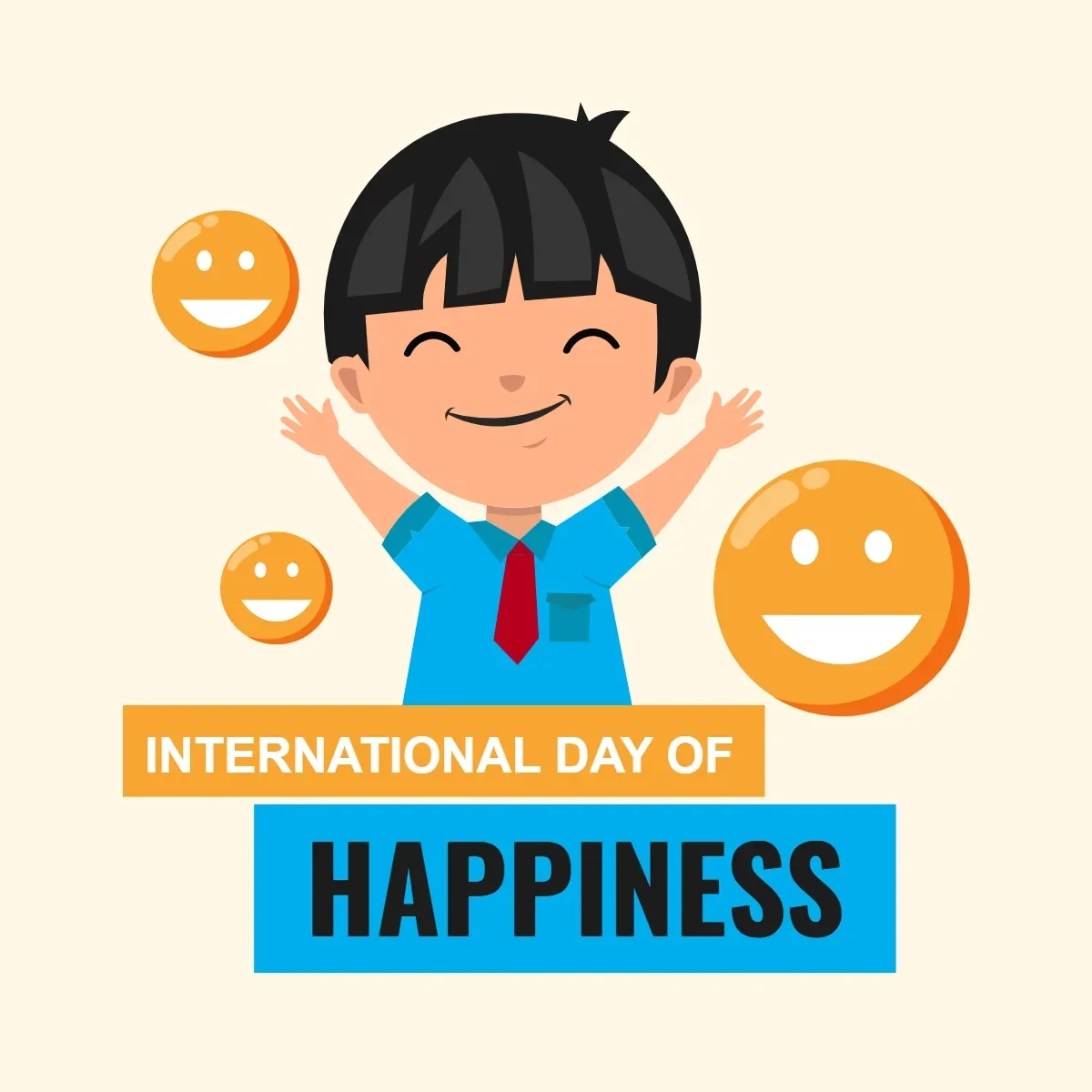 Free International Day of Happiness Vector Clip Art Template to Edit Online