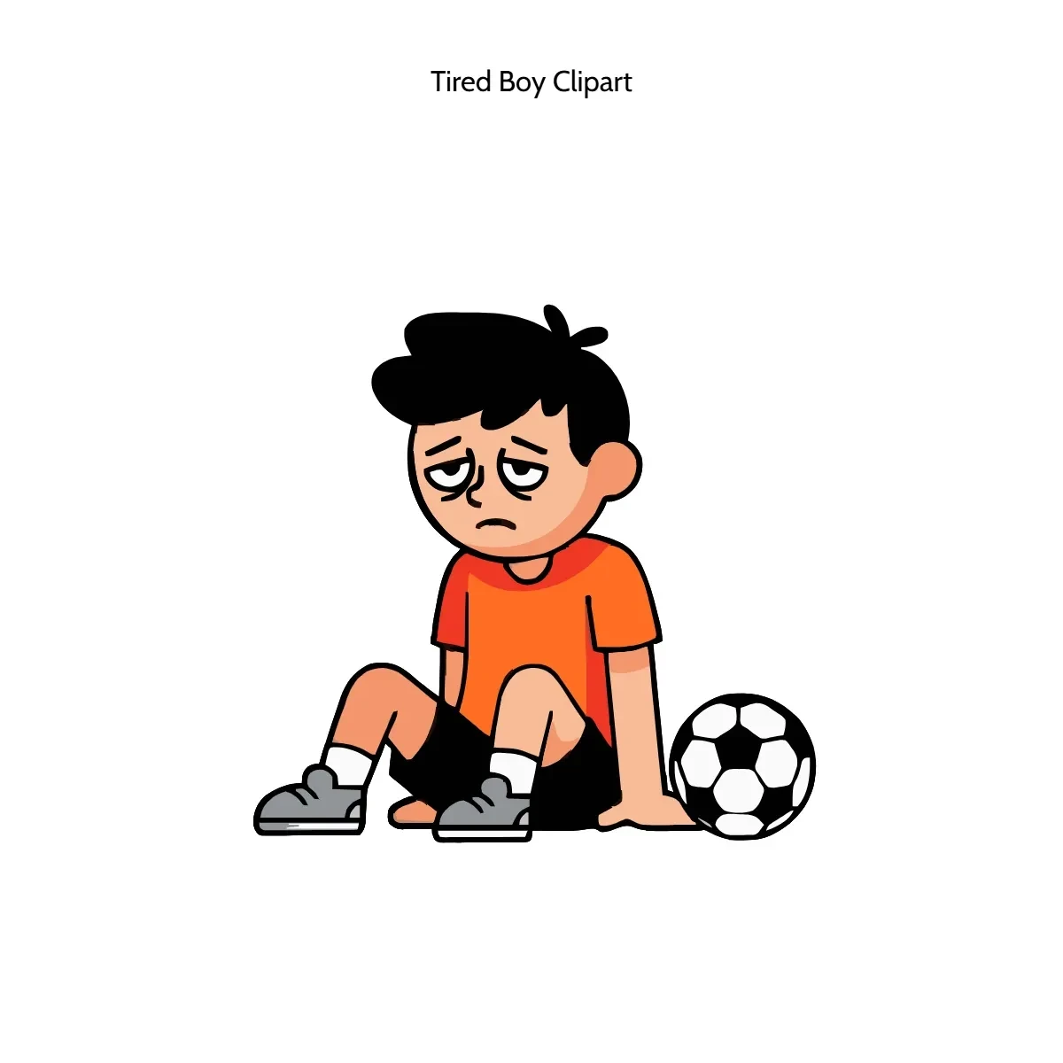 Free Tired Boy Clipart Template to Edit Online