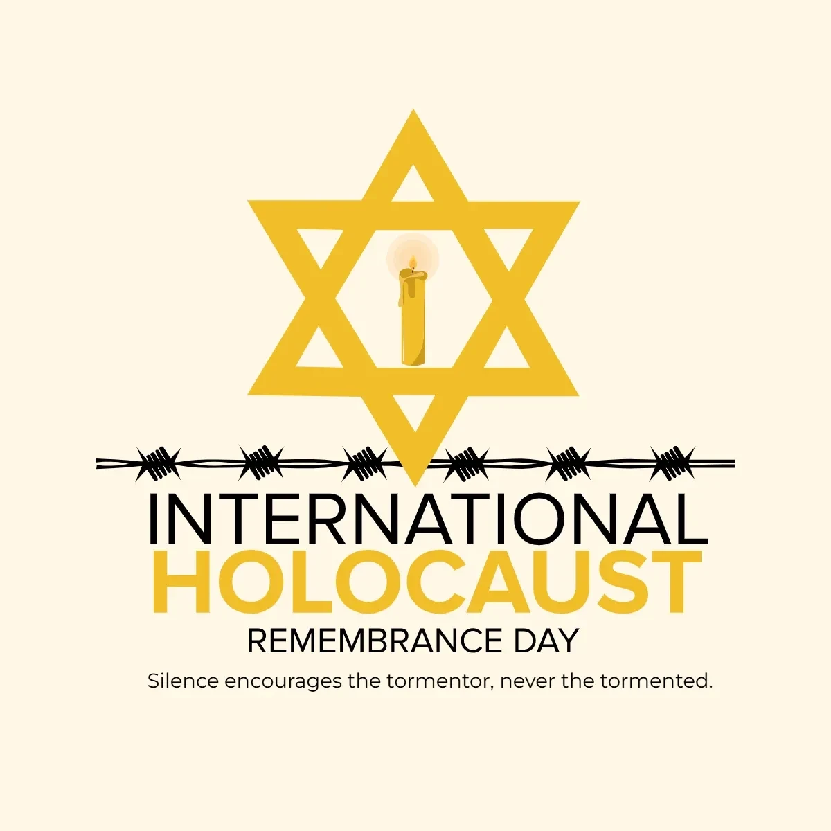 Free Holocaust Remembrance Day Vector Clip Art Template to Edit Online