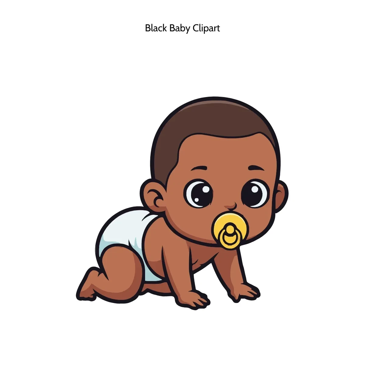 Free Black Baby Clipart Template to Edit Online