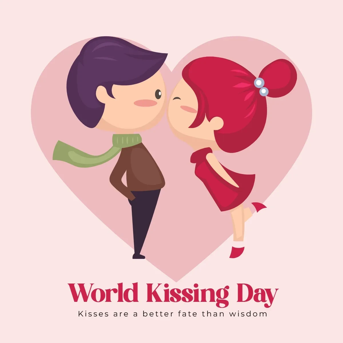Free World Kissing Day Clip Art Template to Edit Online