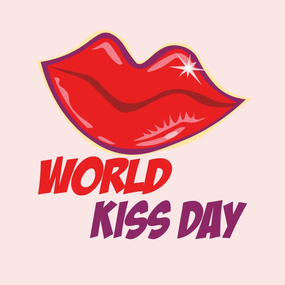 Free World Kissing Day Lips Clip Art Template to Edit Online