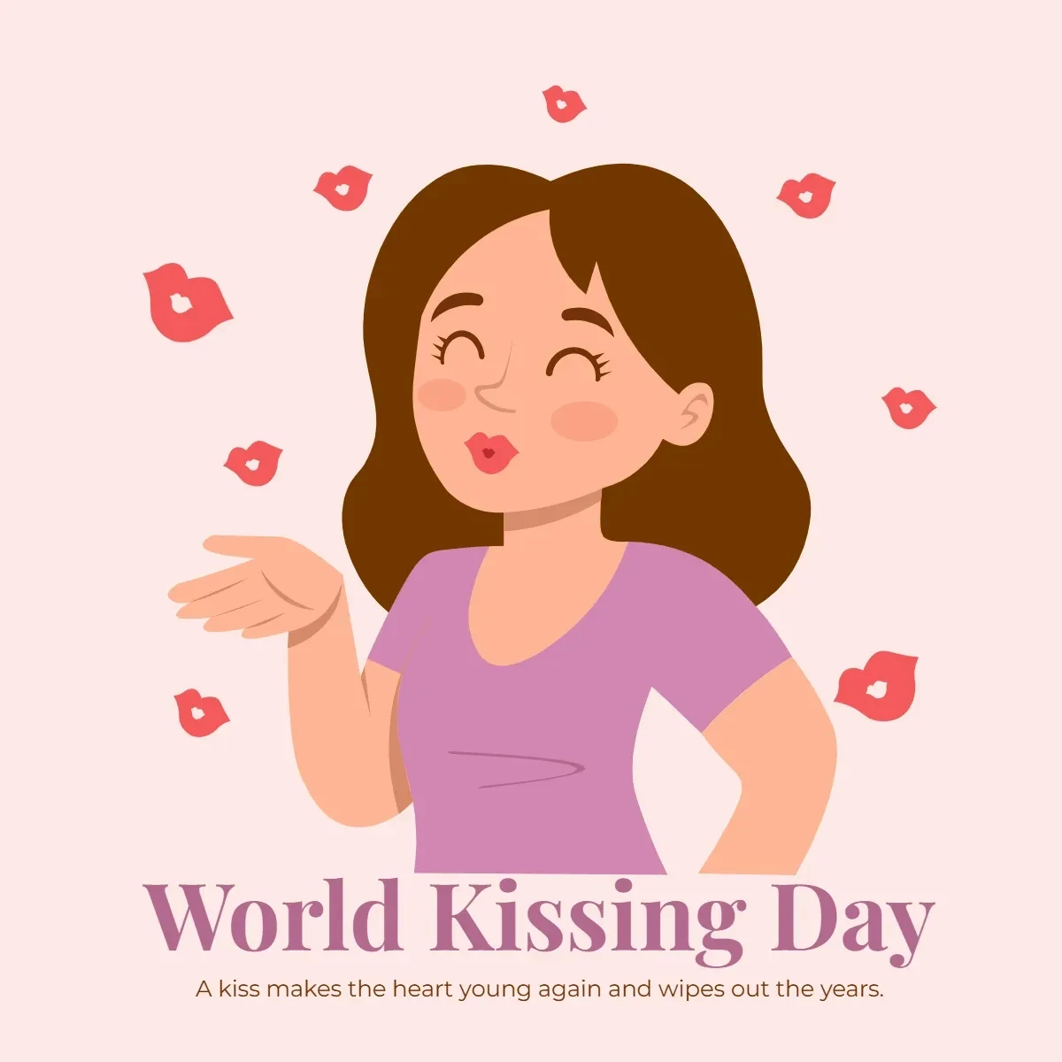 Free World Kissing Day Mother Clip Art Template to Edit Online