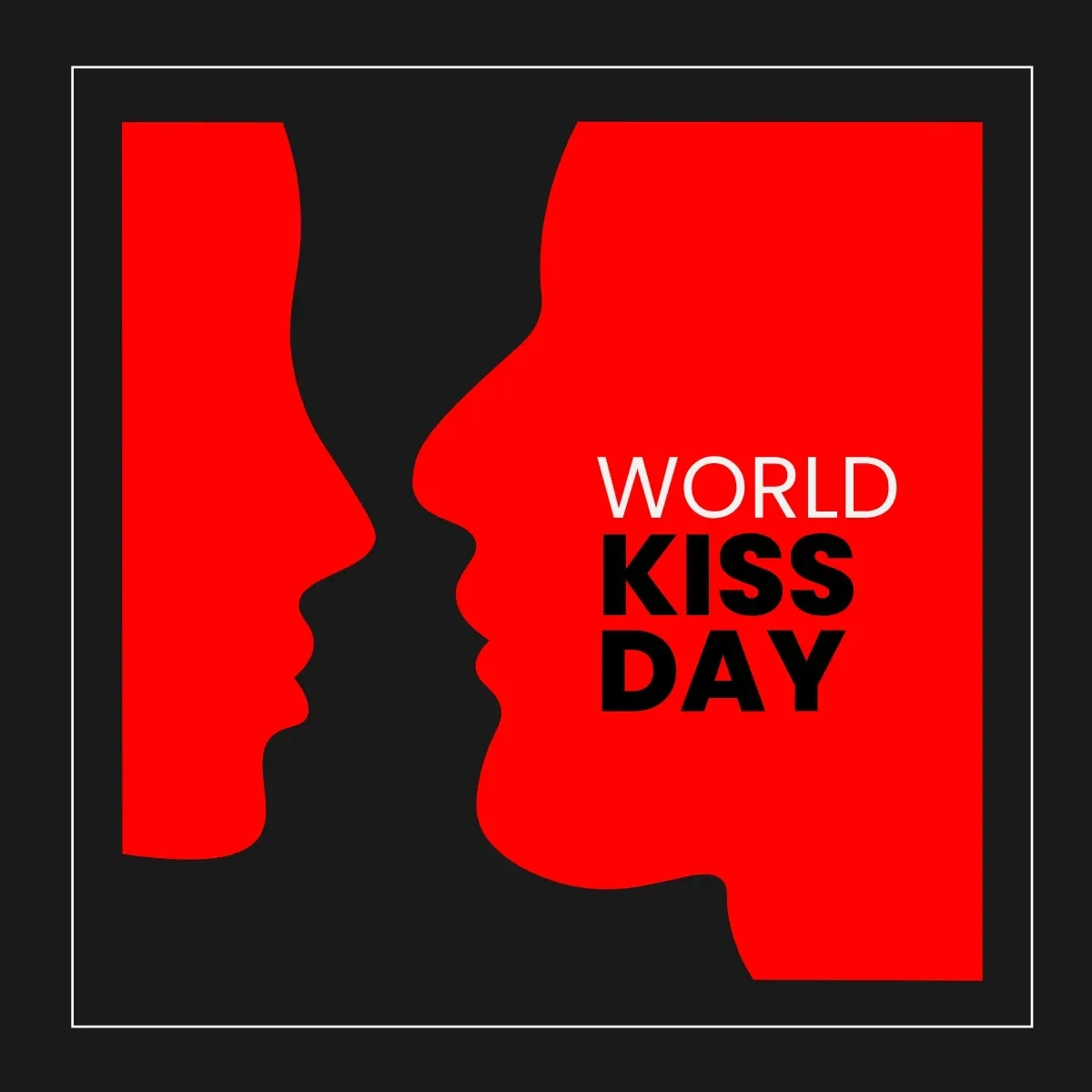 Free World Kissing Day Red Clip Art Template to Edit Online