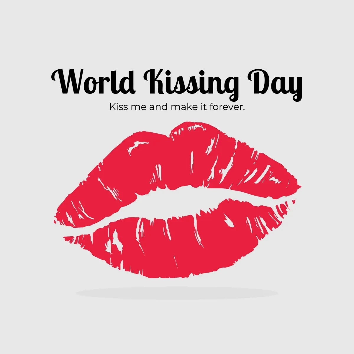 Free World Kissing Day Simple Clip Art Template to Edit Online