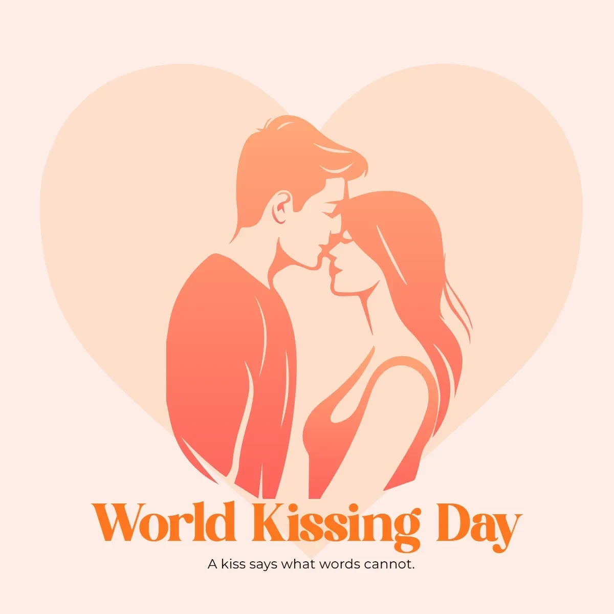 Free World Kissing Day Sweet Clip Art Template to Edit Online