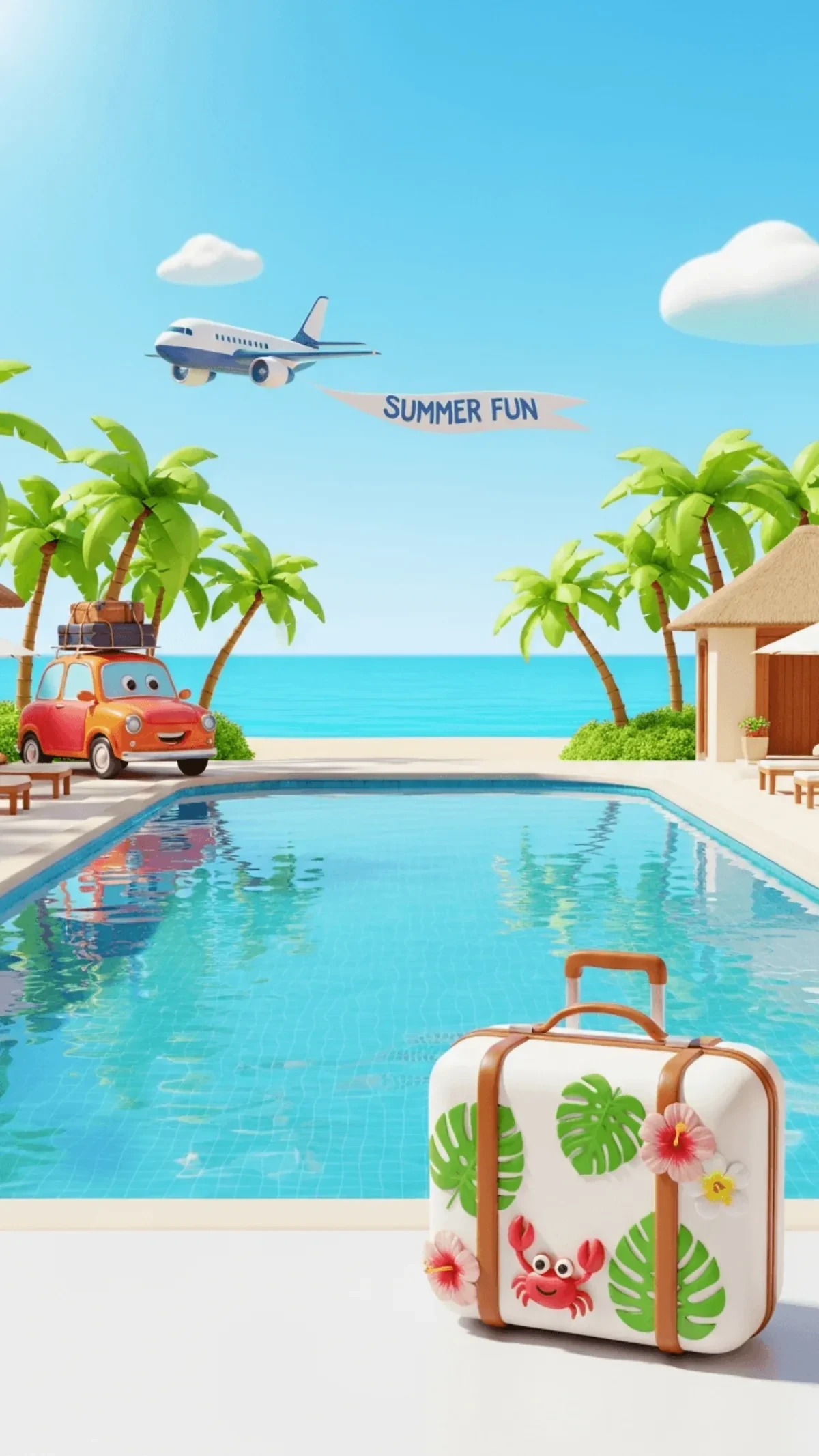 Free Summer Vacation Background Template to Edit Online