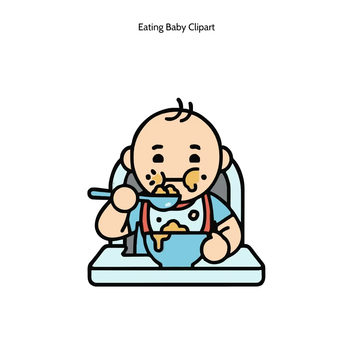 Free Eating Baby Clipart Template to Edit Online