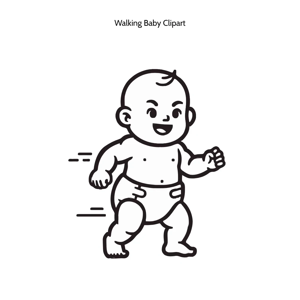 Free Walking Baby Clipart Template to Edit Online