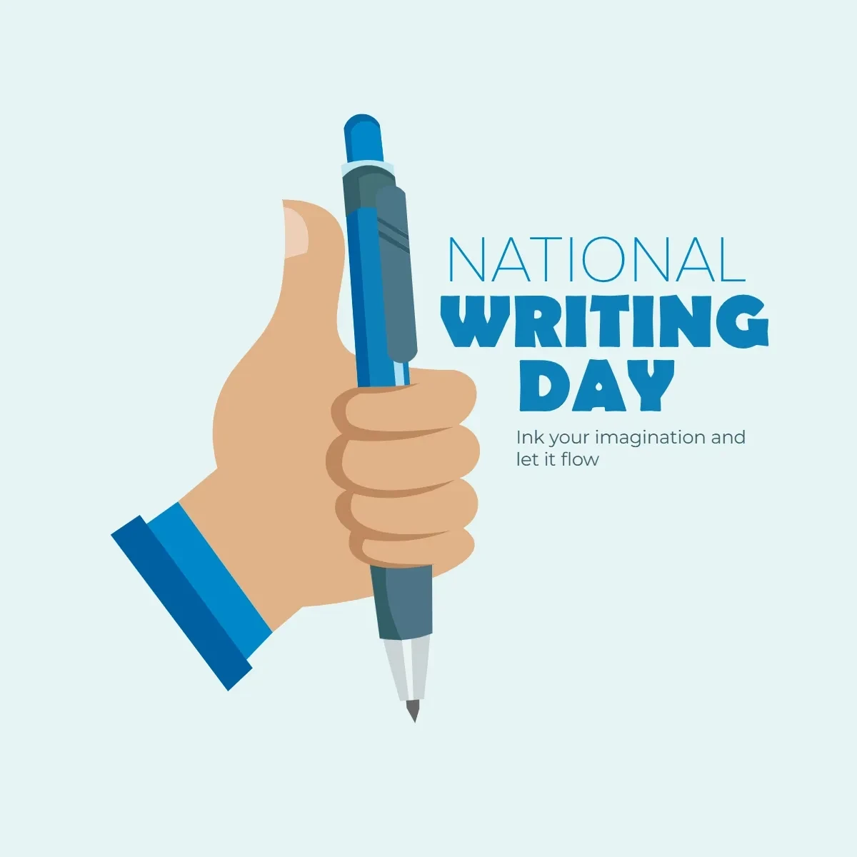 Free National Writing Day Hands Clip Art Template to Edit Online
