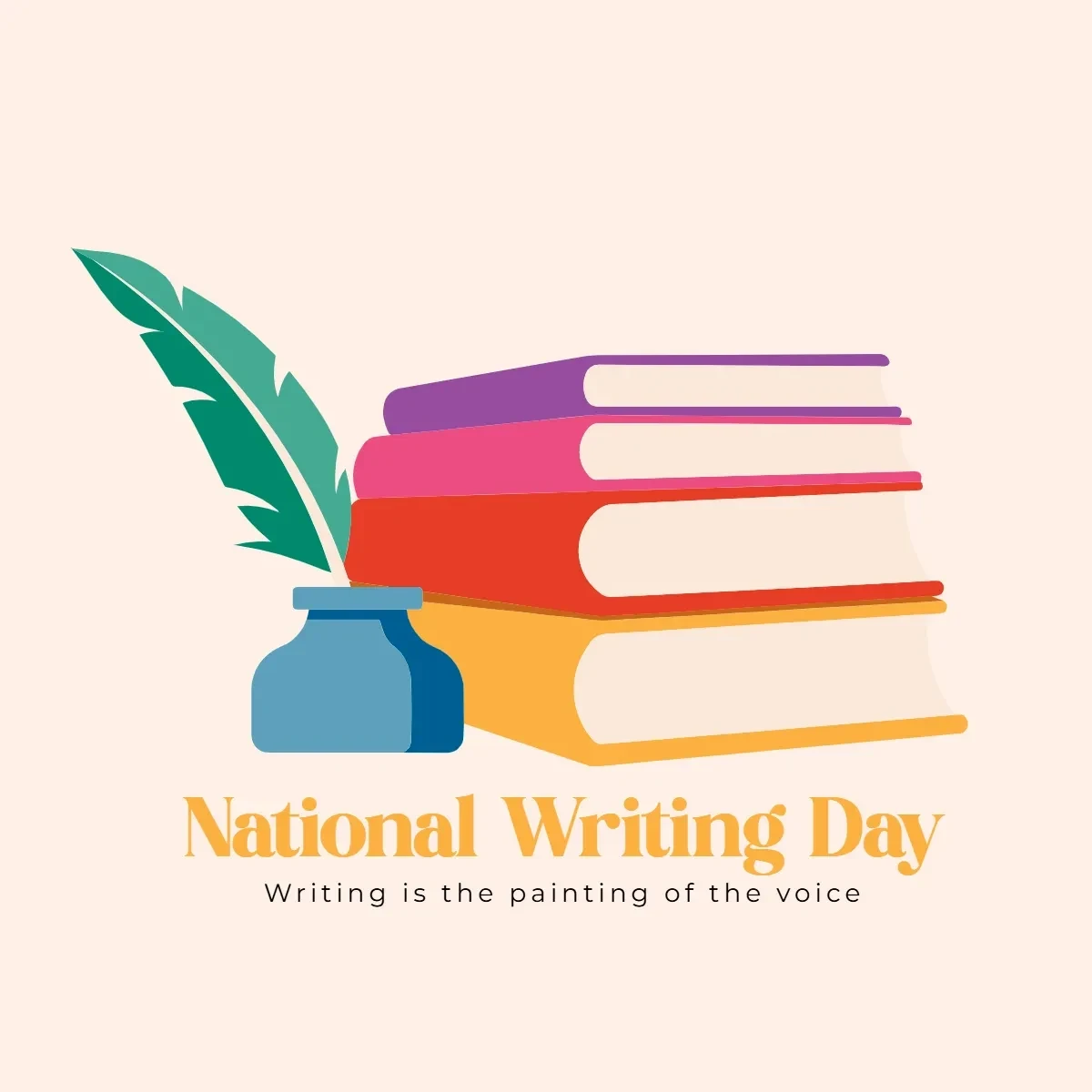 Free National Writing Day Book Clip Art Template to Edit Online