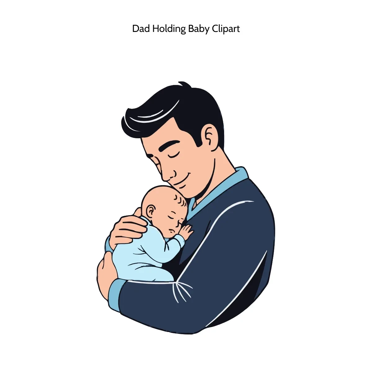 Free Dad Holding Baby Clipart Template to Edit Online