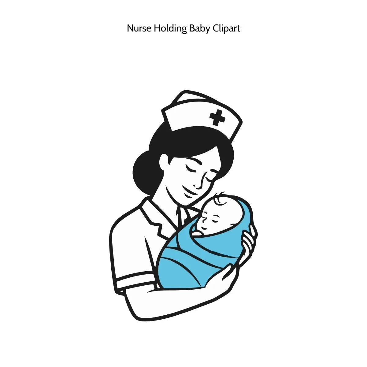 Free Nurse Holding Baby Clipart Template to Edit Online