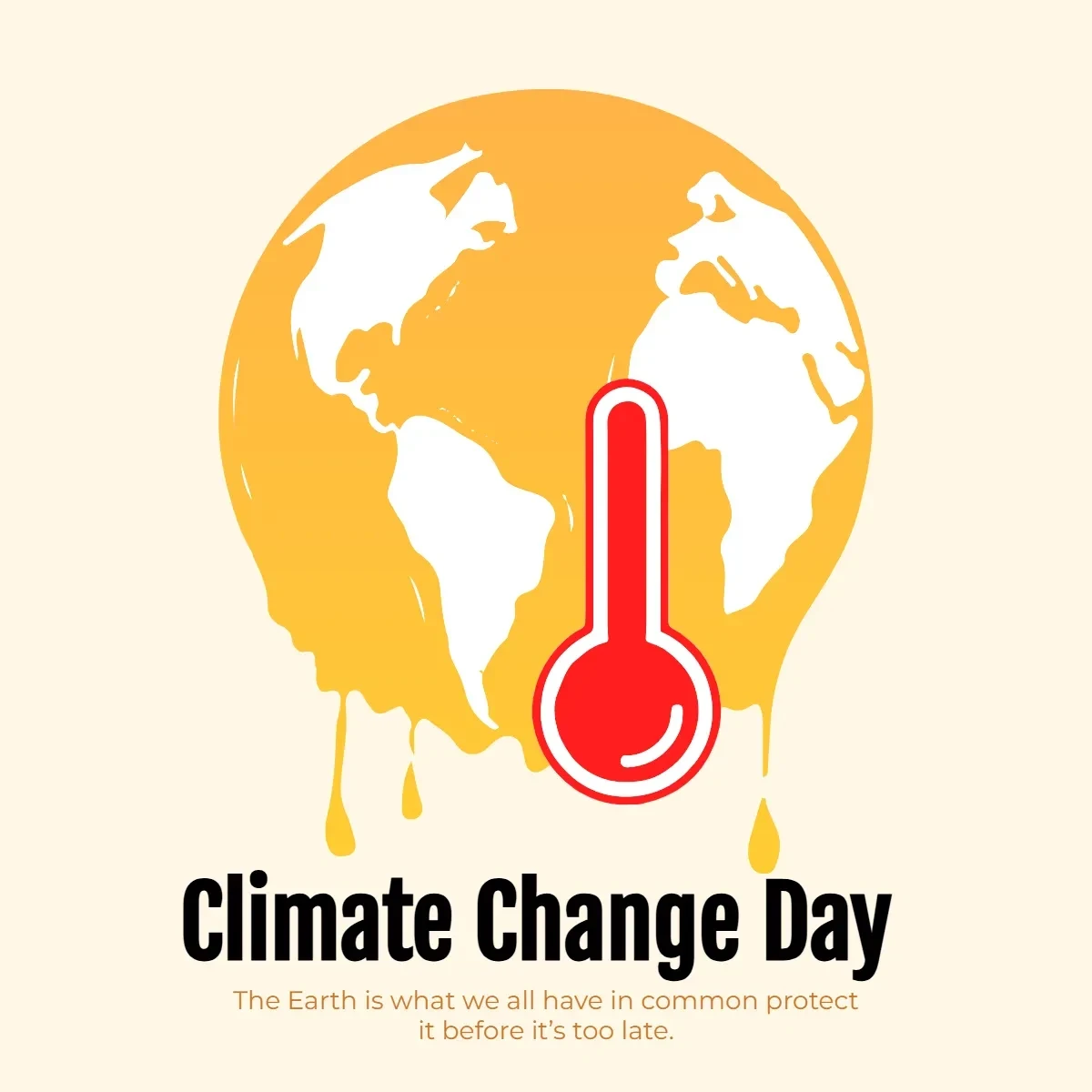 Free Climate Change Day Symbol Clip Art Template to Edit Online