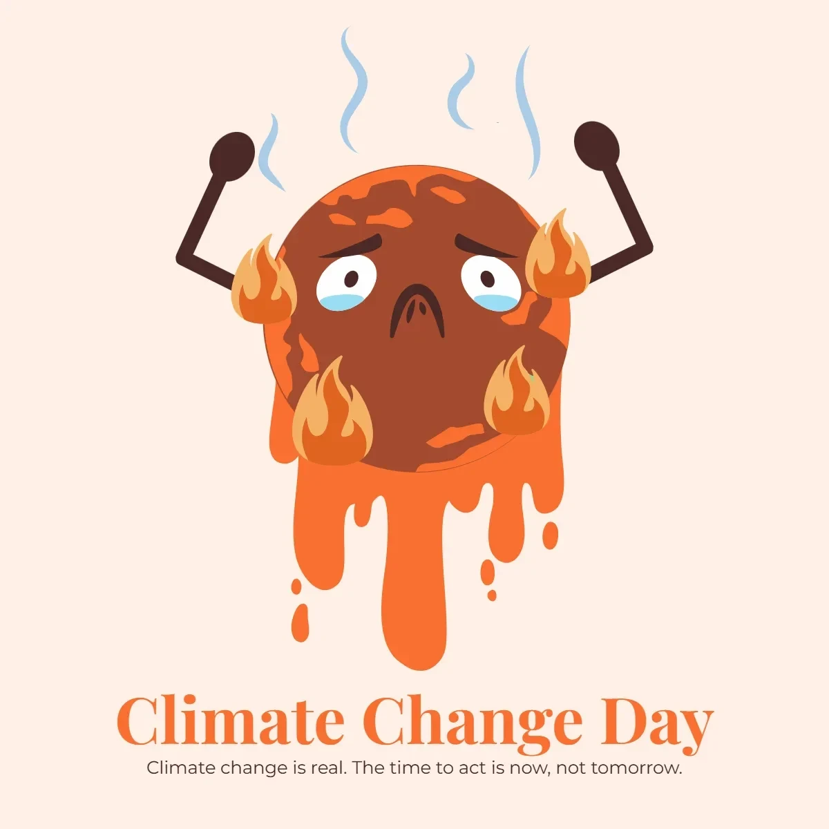 Free Climate Change Day Vector Clip Art Template to Edit Online