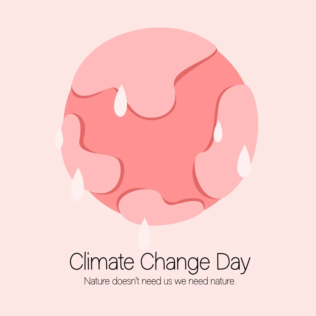 Free Climate Change Day Simple Clip Art Template to Edit Online