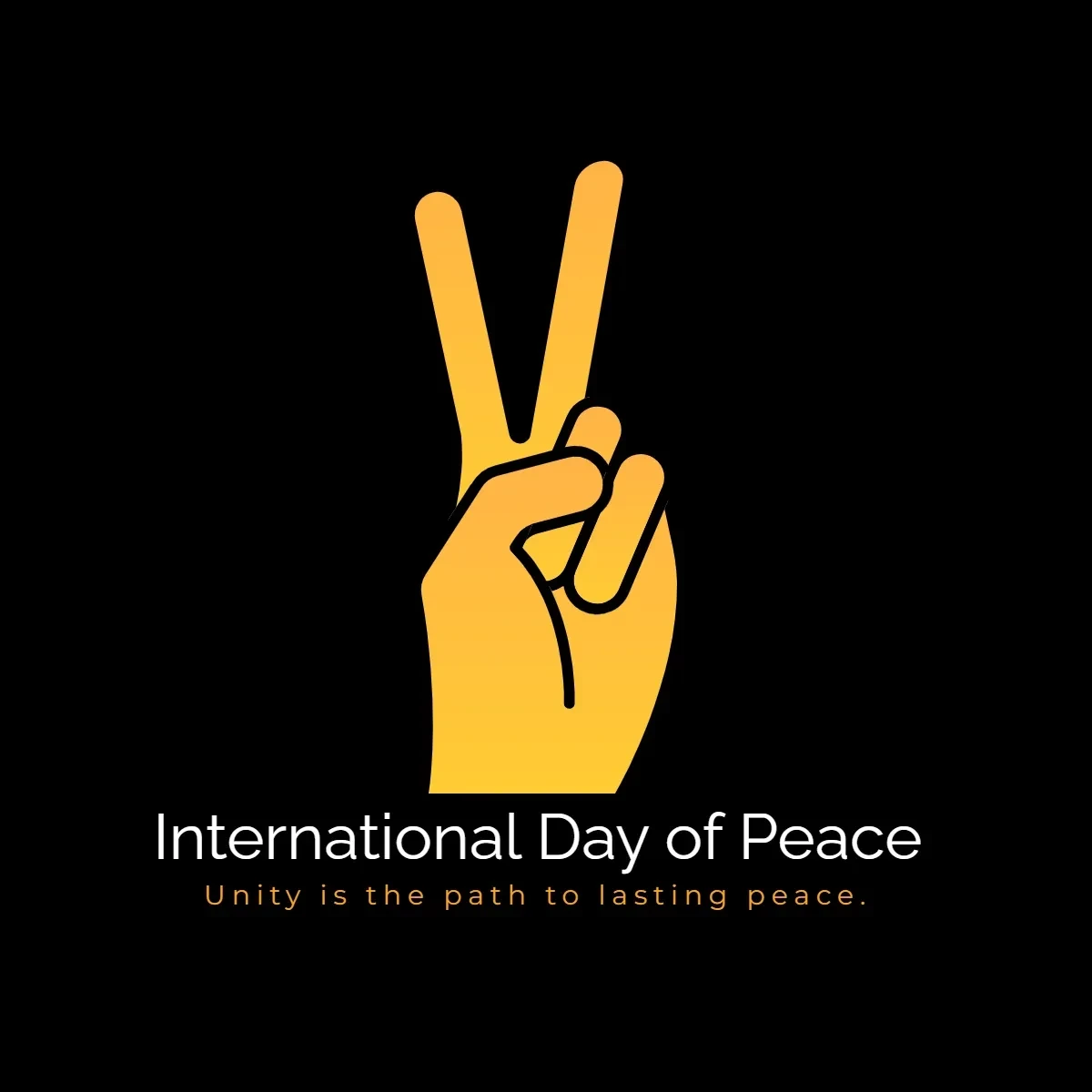 Free International Day of Peace Black Clip Art Template to Edit Online