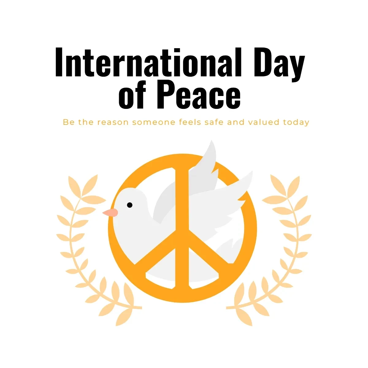 Free International Day of Peace White Background Clip Art Template to Edit Online