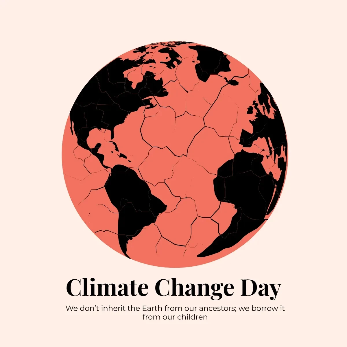 Free Climate Change Day Earth Clip Art Template to Edit Online