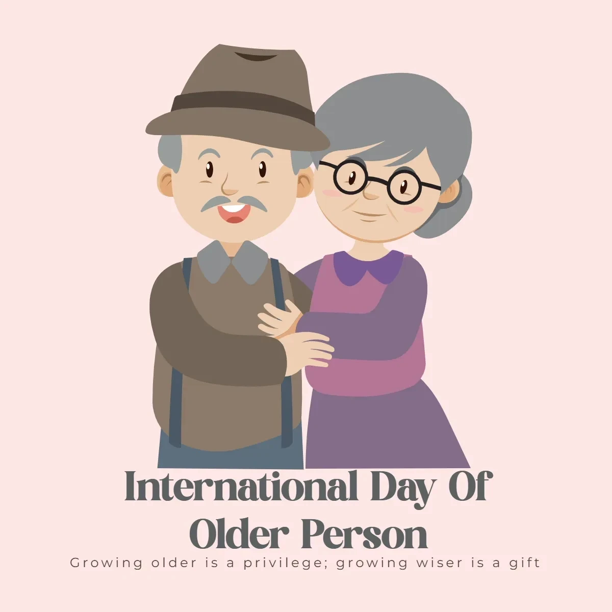 Free International Day Of Older Person Vector Clip Art Template to Edit Online