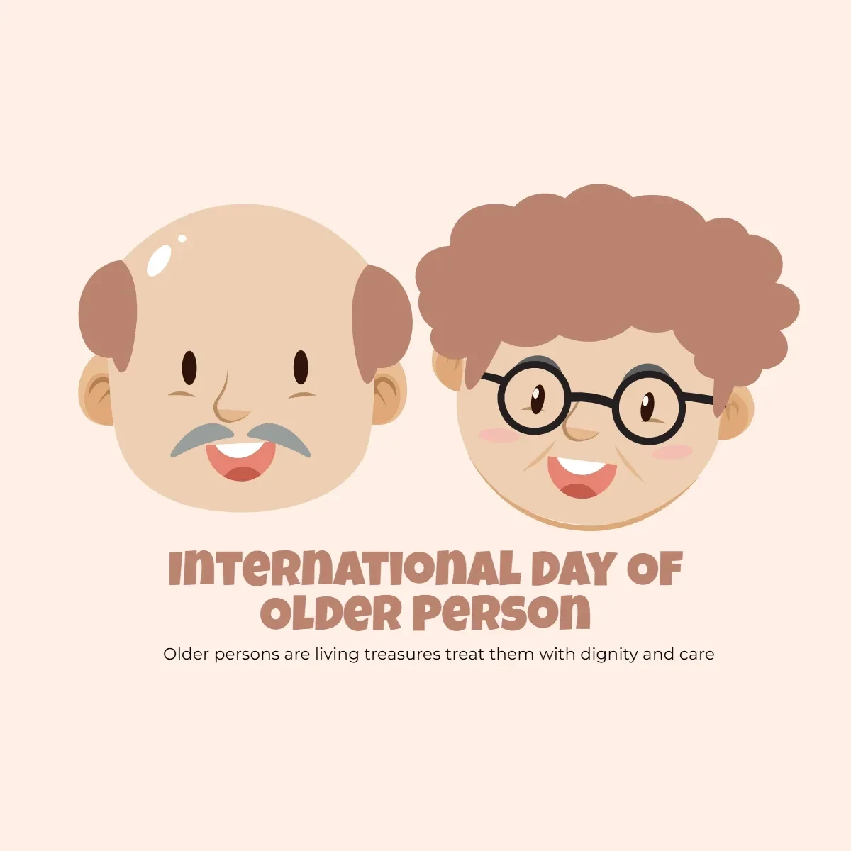 Free International Day Of Older Person Head Clip Art Template to Edit Online