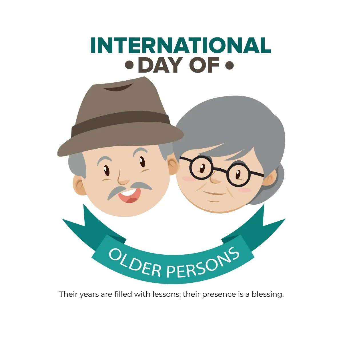 Free International Day Of Older Person Flat Clip Art Template to Edit Online