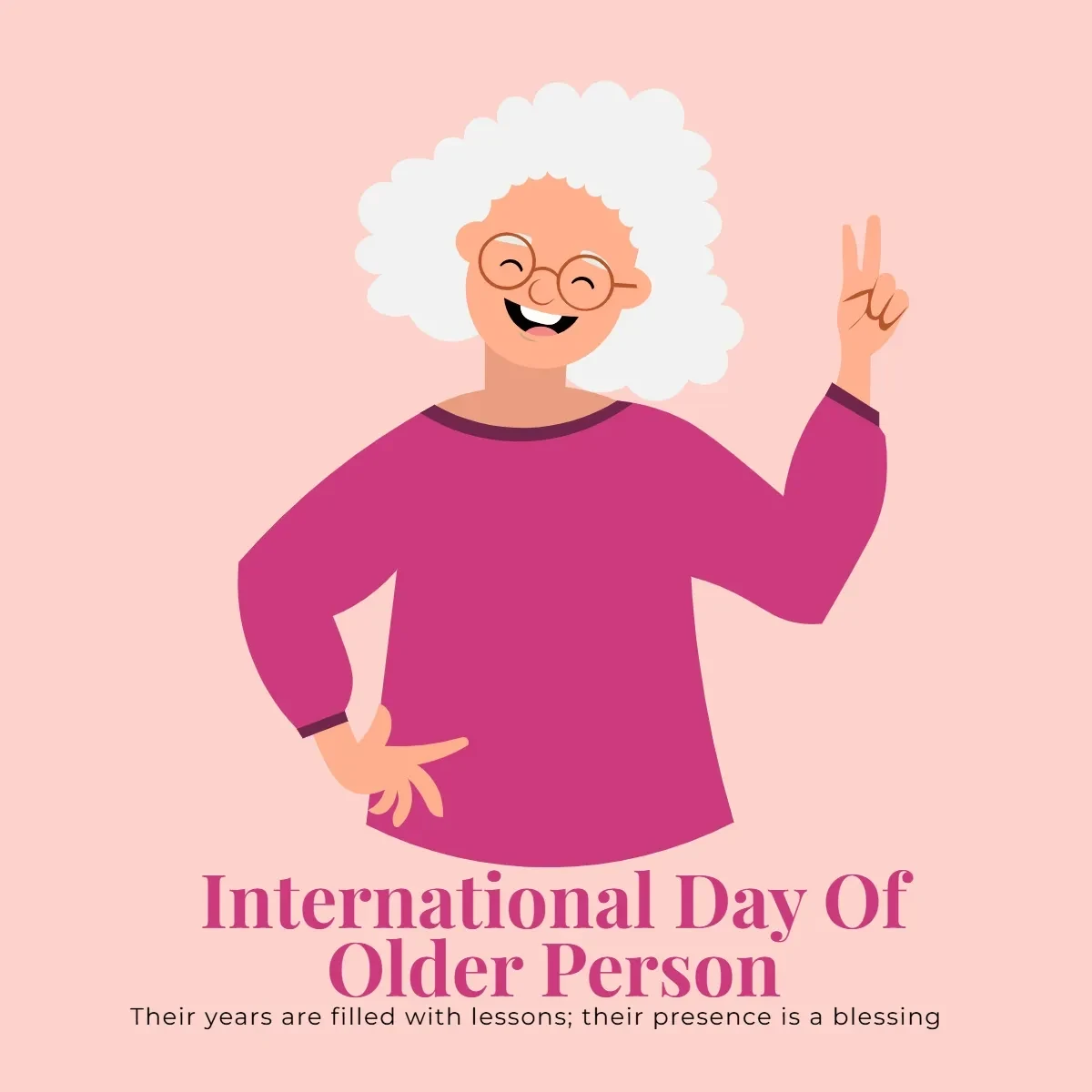 Free International Day Of Older Person Grandma Clip Art Template to Edit Online