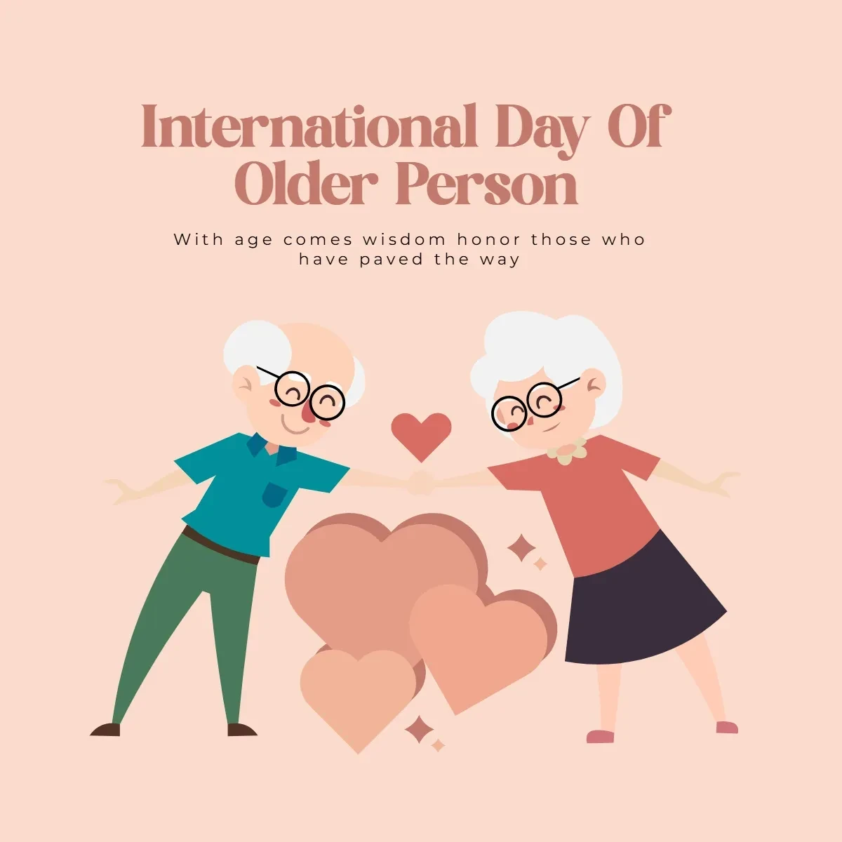 Free International Day Of Older Person Heart Clip Art Template to Edit Online