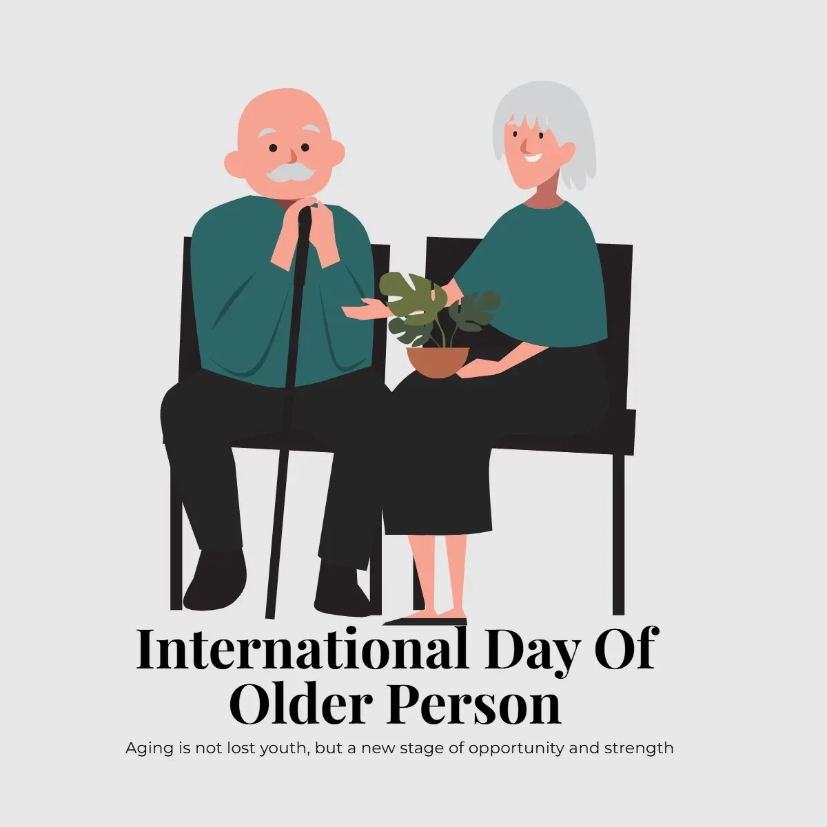 Free International Day Of Older Person Grandparents Clip Art Template to Edit Online