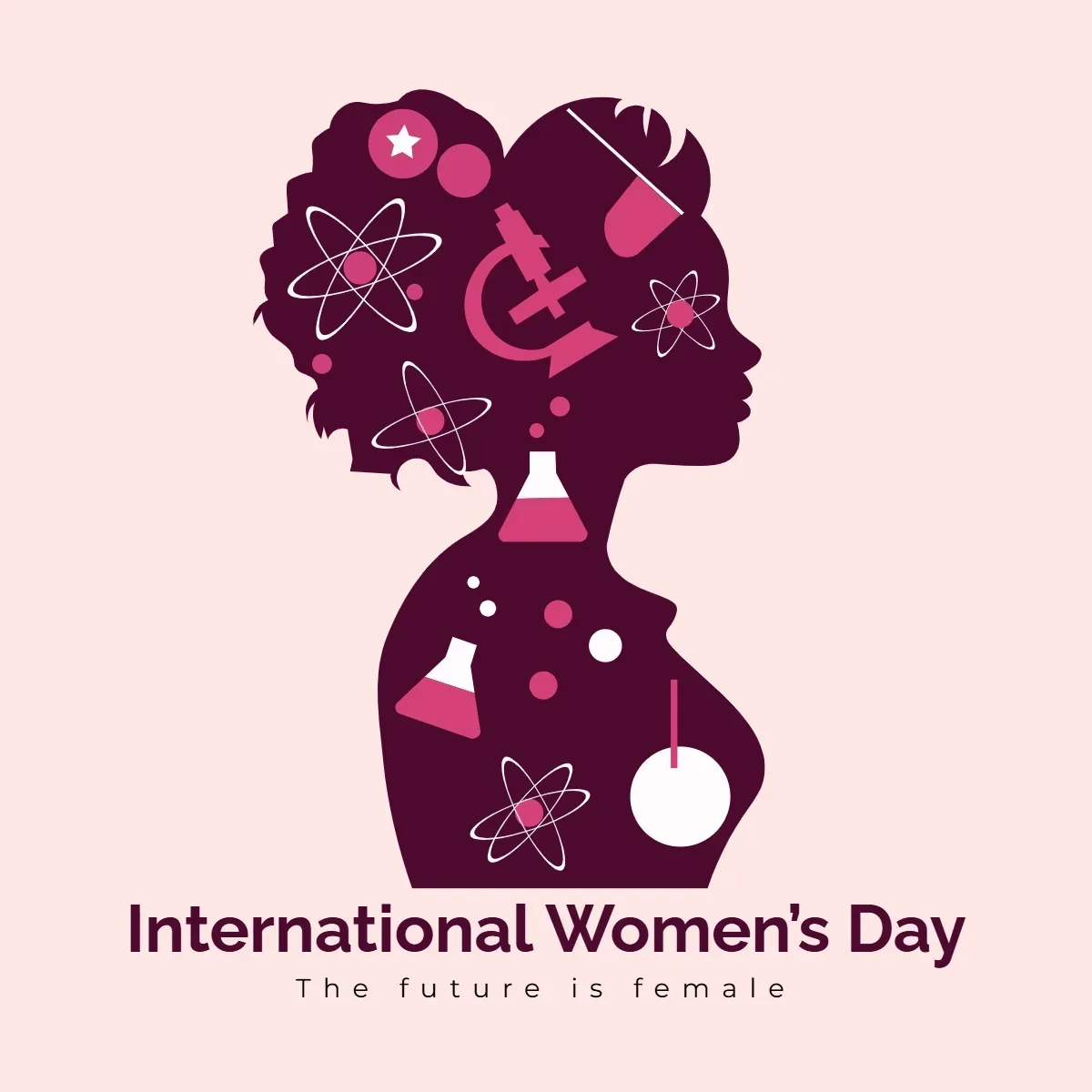 Free International Women’s Day Girl Art Clip Art Template to Edit Online