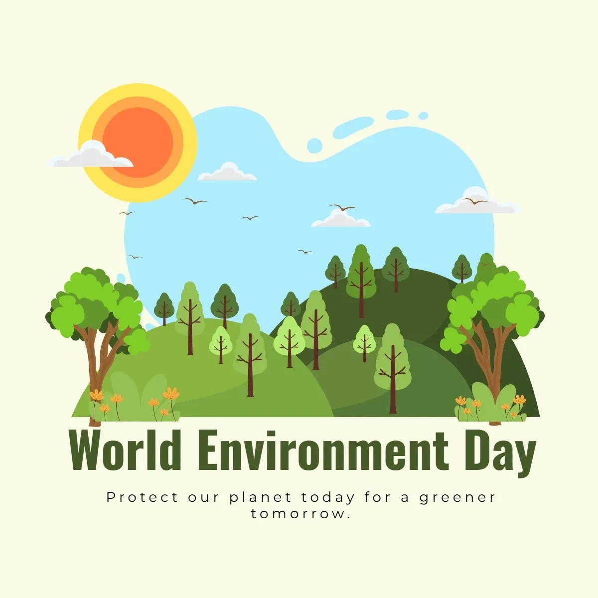 Free World Environment Day Clip Art Template to Edit Online