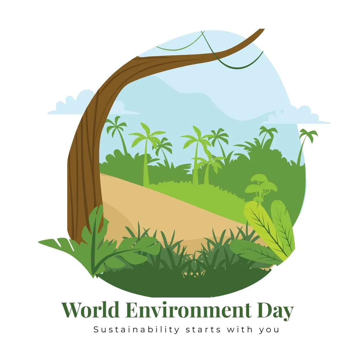 Free World Environment Day Art Clip Art Template to Edit Online