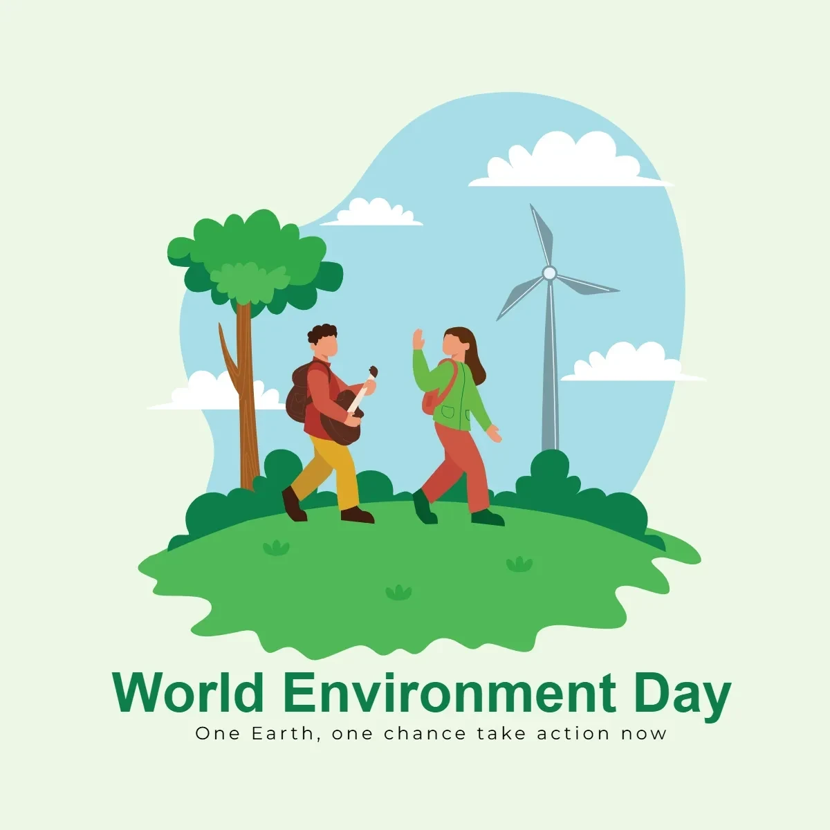 Free World Environment Day With Human Clip Art Template to Edit Online