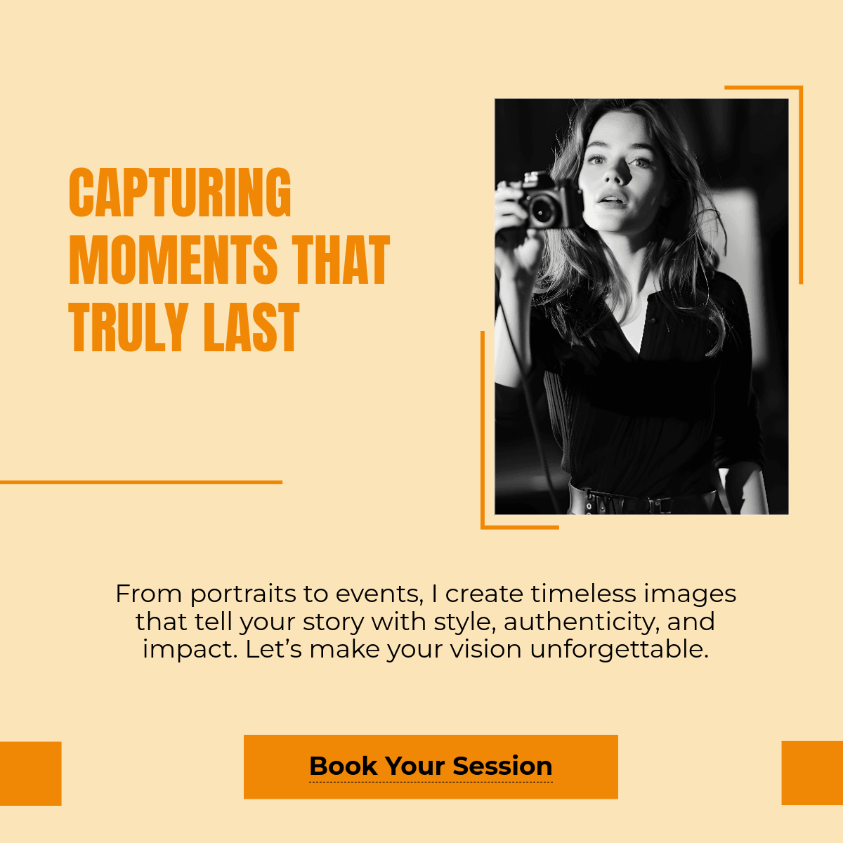 Free Photographer Linkedin Post Template to Edit Online