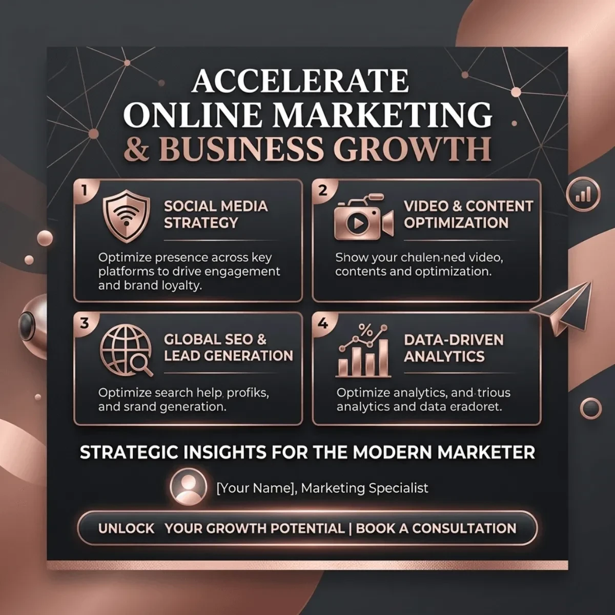 Free Digital Marketing LinkedIn Post Template to Edit Online