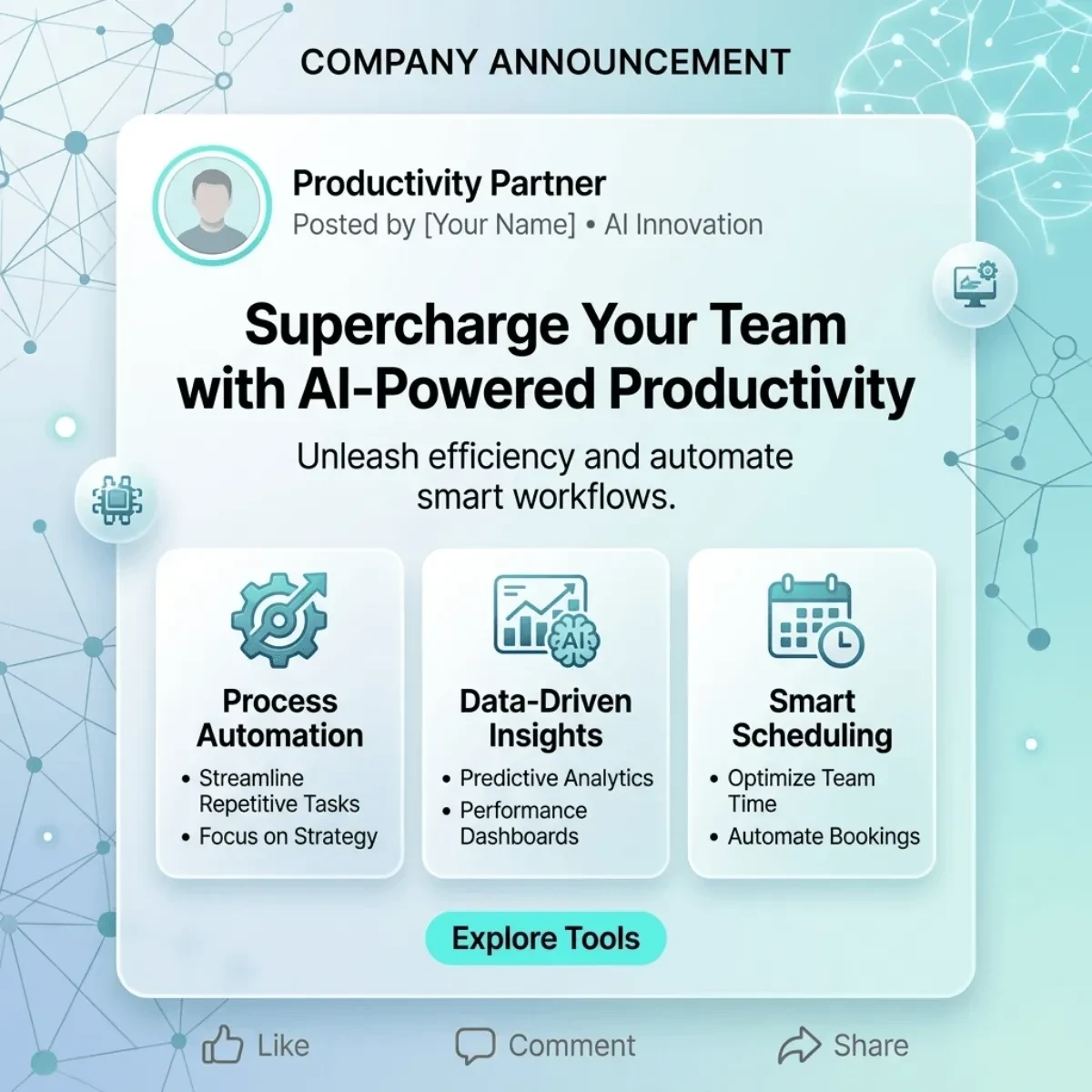 Free Company Announcement LinkedIn Post Template to Edit Online