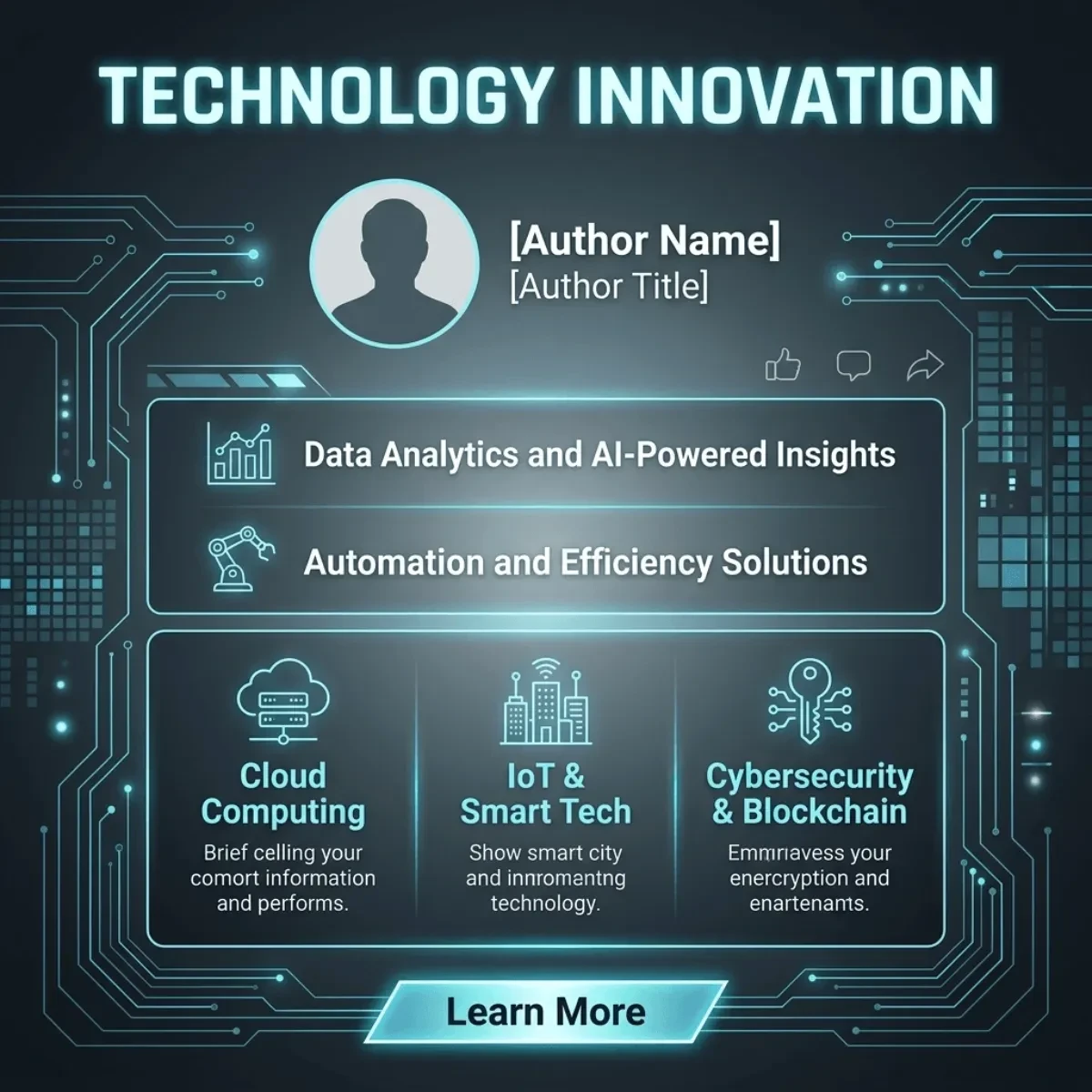 Free Technology Innovation LinkedIn Post Template to Edit Online