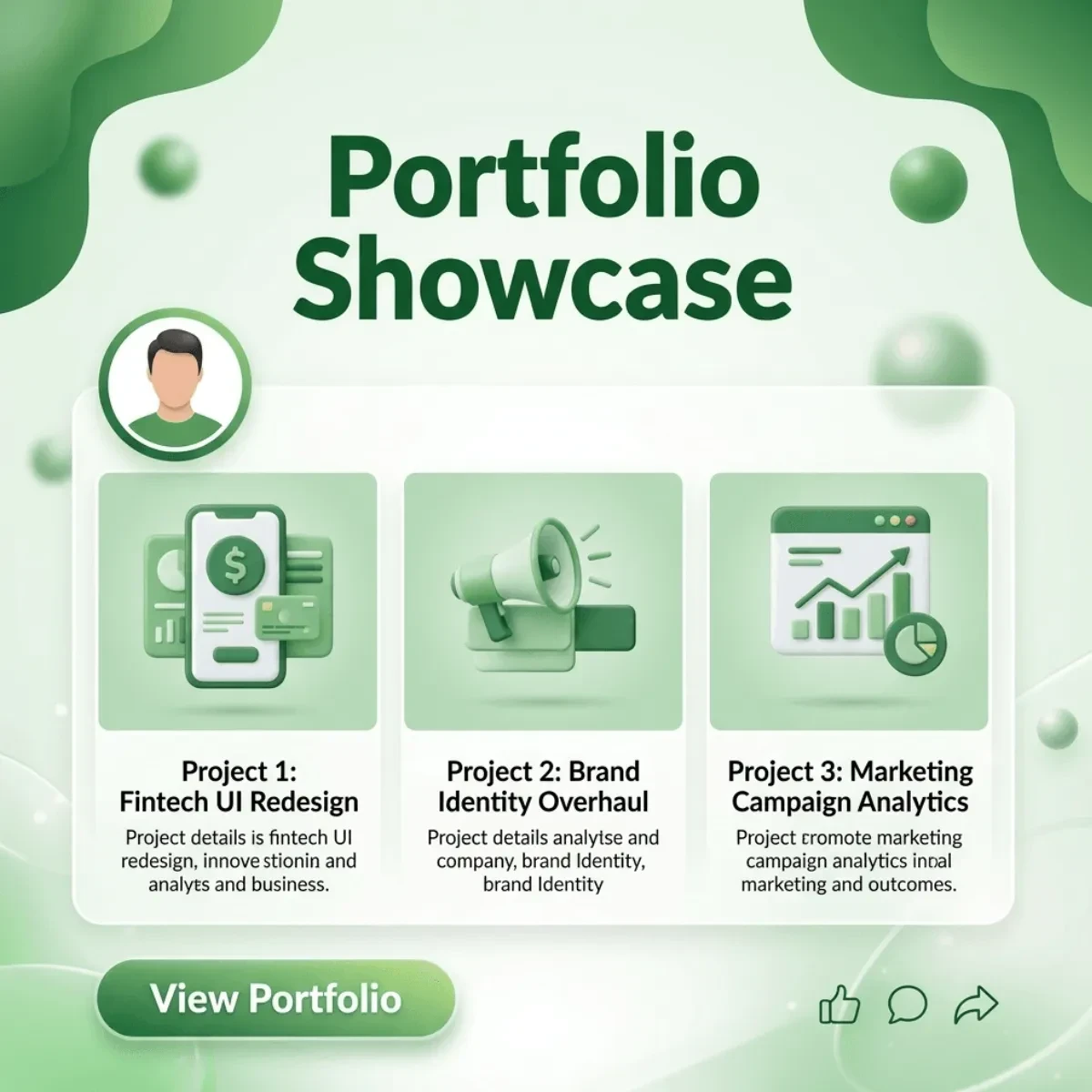 Free Portfolio Showcase LinkedIn Post Template to Edit Online