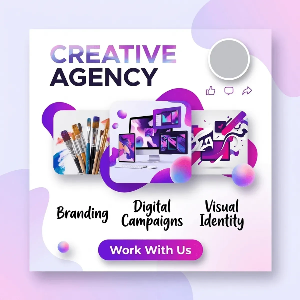 Free Creative Agency LinkedIn Post Template to Edit Online