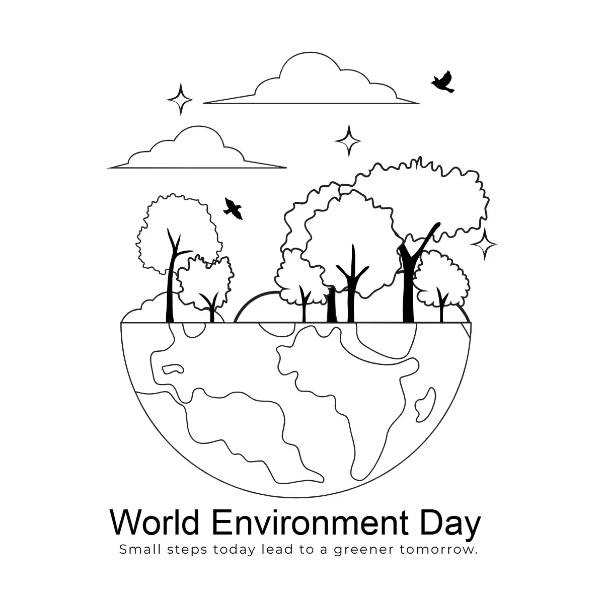 Free World Environment Day Drawing Clip Art Template to Edit Online