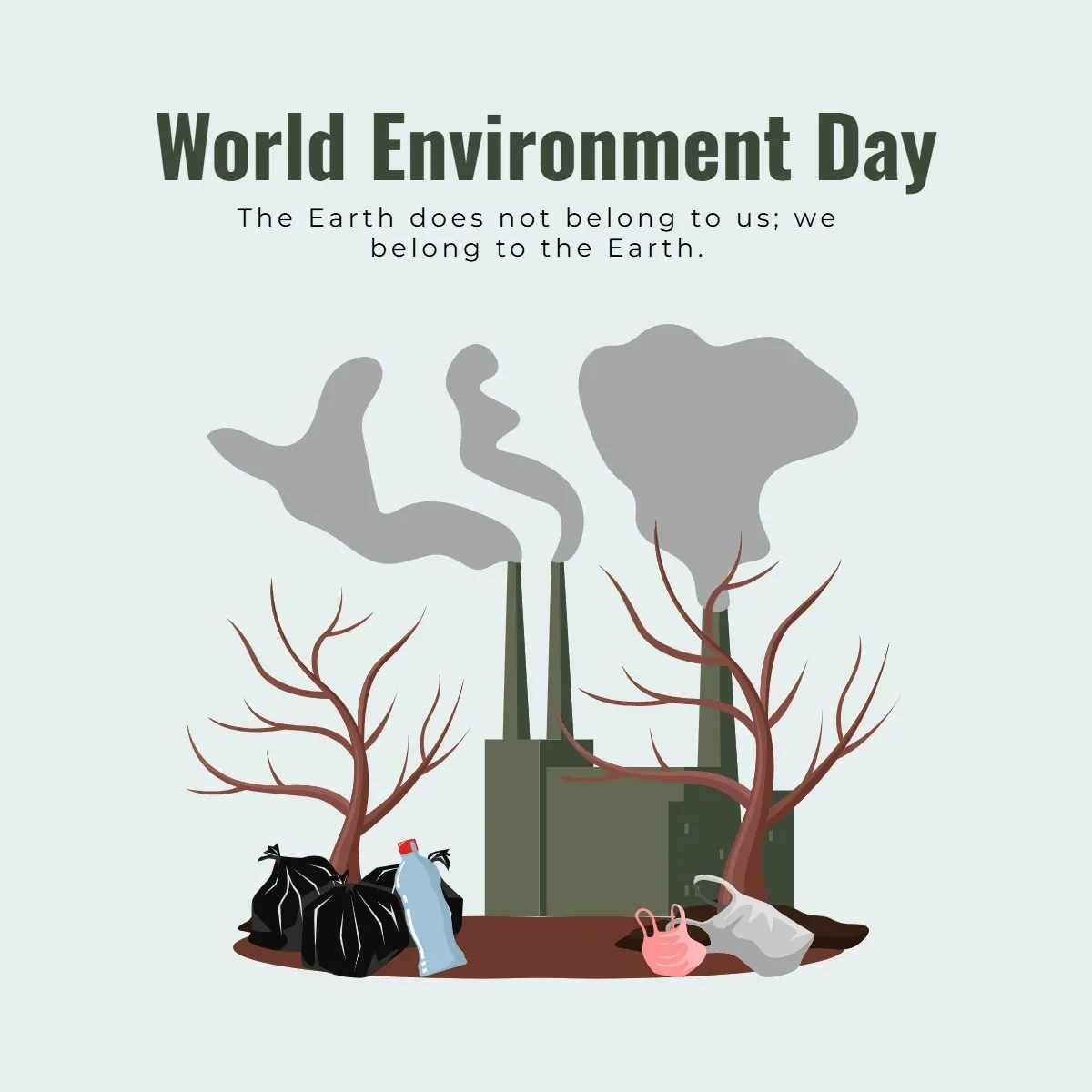 Free World Environment Day Waste Clip Art Template to Edit Online