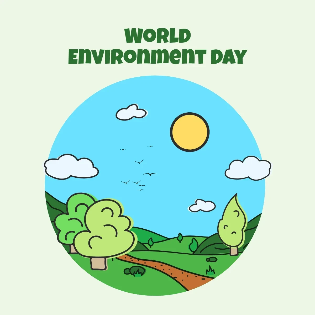 Free World Environment Day Coloring Clip Art Template to Edit Online